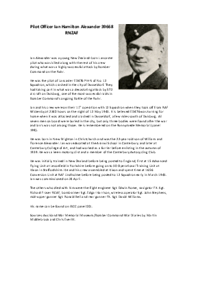 A preview of a PDF biography for Alexander, Ian Hamilton